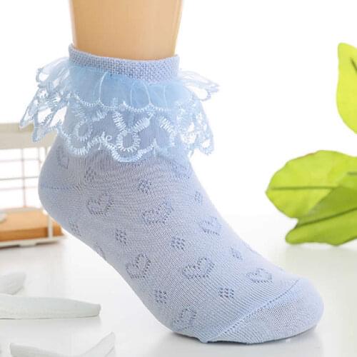 Toddlers Cotton Baby Girl Socks Kids Ruffled Meias Infantil Knitted Lace girls Socks white mesh thin summer lace sock