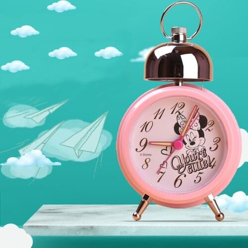 Disney Mickey Mouse Alarm Clock Cute Minnie Mouse Child Alarm Clock Single Silent Cartoon Alarm Clock Plastic Needle Circular