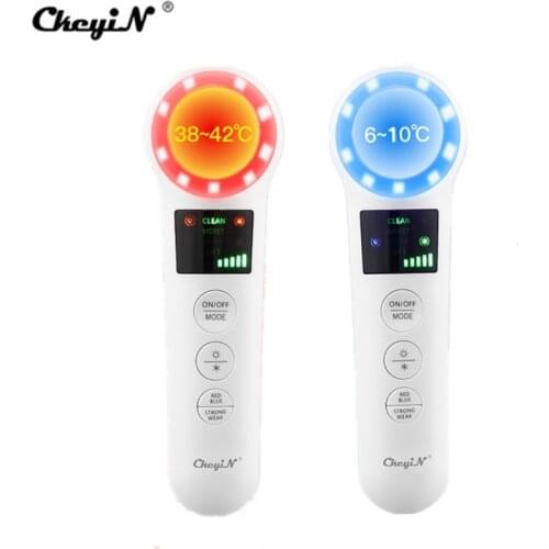 EMS LED Photon Light Therapy Facial Beauty Machine Hot and Cold Compress Face Lifting Skin Tighten Anti-Aging Wrinkle Removal 50