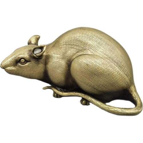 Chinese Old Bronze Statue Brass Brass Mouse