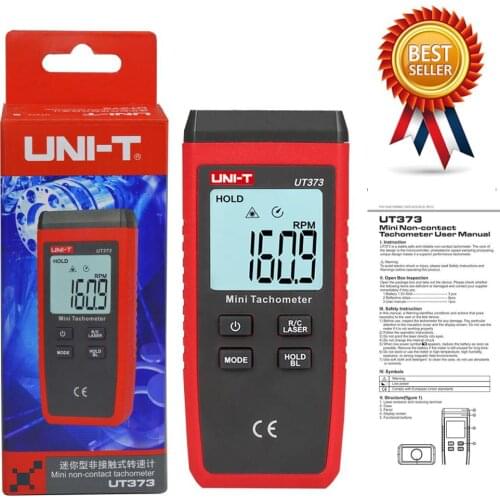 UNI-T UT373 Mini Digital Laser Tachometer Non-Contact Tachometer Measuring Range 10-99999RPM Tachometer Odometer Km/h Backlight