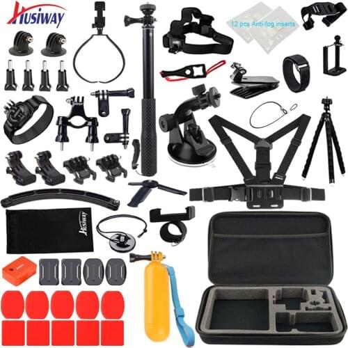Husiway Accessories Kit for Gopro Hero 8 7 6 5 Black 4 3 Session Osmo Action SJCAM Sony Akaso Neck for Gopro8 Gopro7 Cameras 61E