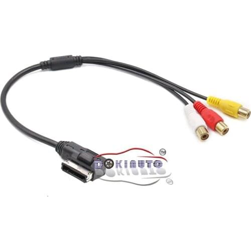 AMI MMI 3 RCA Phono AV Composite Audio Video Media Cable Lead For Audi A1 A7 A8 Q7 S7 Compatible Jack/Cinch Playback