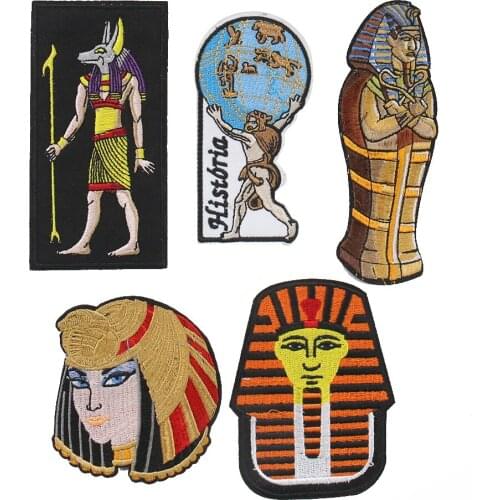 Creative Ethnic Style Ancient Egyptian Pharaoh Cleopatra Embroidery Patch Pyramid Embroidery Badge DIY Clothing Decor Accessory