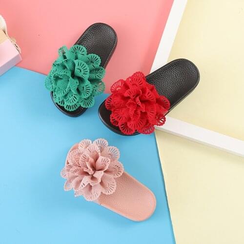 Summer Kids Girls Slippers Princess Indoor Home Shoes Fashion Flower Beach Slippers Children Outdoor Sandals Water Flip Flops