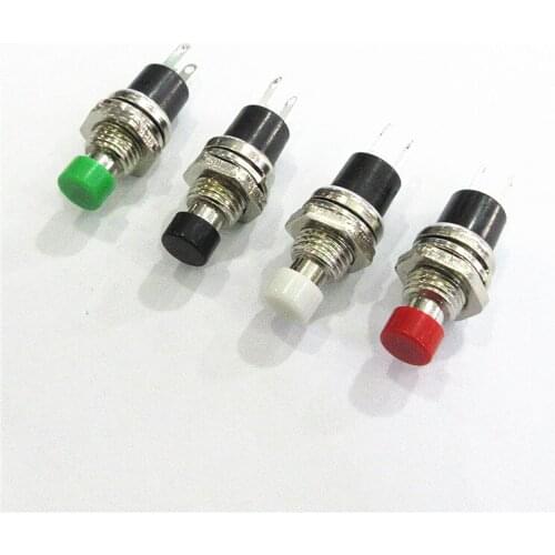 Small Button Switch PBS-110 Opening 6-7MM Button Reset Point Unlocked Switch ( Press Down on, Release Button Off)