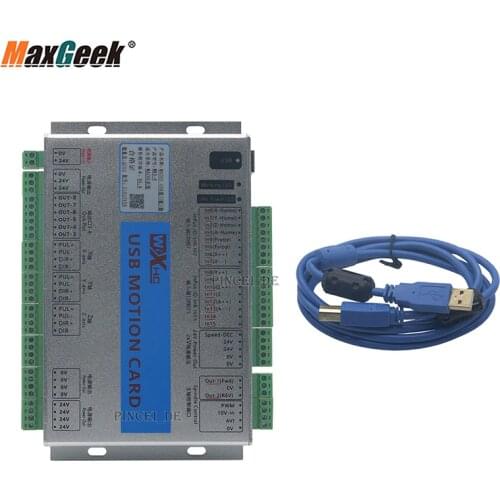 Maxgeek Upgrade CNC Mach3 USB Maxgeek 3/4/6 Axis Motion Control Card Breakout Board 2MHz Driver Board for CNC Engraving Machine