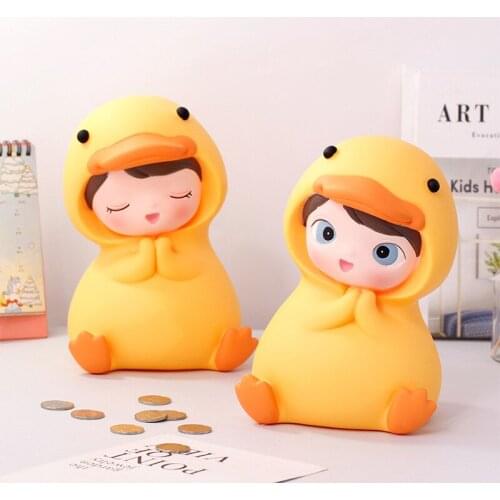 Cartoon Creative Duck Vinyl Coin Bank Cute Little Yellow Duck