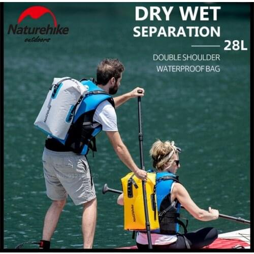 Naturehike Outdoor Waterproof Bag Dry-wet separation 28L Swimming Waterproof Backpack TPU Fabric Portable Swim Drifting Beach
