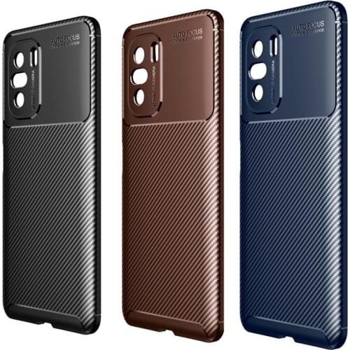 New Anti-fall Silicone Carbon Fiber Pattern Mobile Phone Case Protective Cover for Xiaomi POCO F3 Redmi K40/K40Pro