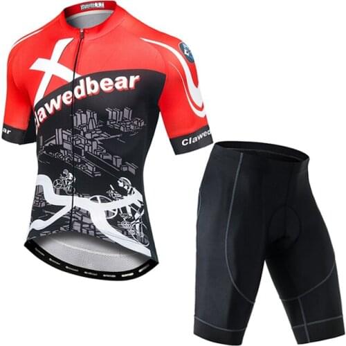Wholesale unique printing E-bike jersey reflective strip motorbike clothing high quality zipper bike shorts set