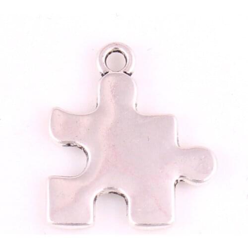 Necklace Pendant For Women Men Jigsaw Puzzle Shape Depression Style Trendy Personality Charm Zinc Alloy Provide Dropshipping