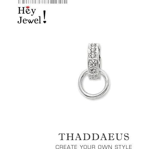 White CZ Pave Charms Carriers 925 Sterling Silver Fit Chain,2020 Summer Brand New Europe Trendy Jewelry Gift For Women Girls