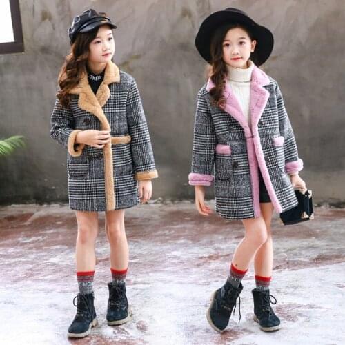 Girls' Autumn Winter New Casual Warm Woolen Coat