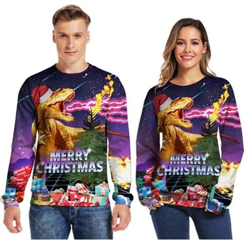 Christmas Sweater Unisex Men Women 3D Print Ugly Christmas Sweater For Holiday Funny Monster Pattern Autumn Winter Xmas Clothing