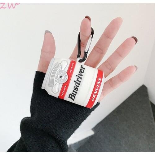 Cute Japanese Drink Keychain Wireless Bluetooth Silicone Case For Airpods Cover Air Pods Earphone Cases Keyring For Women Men