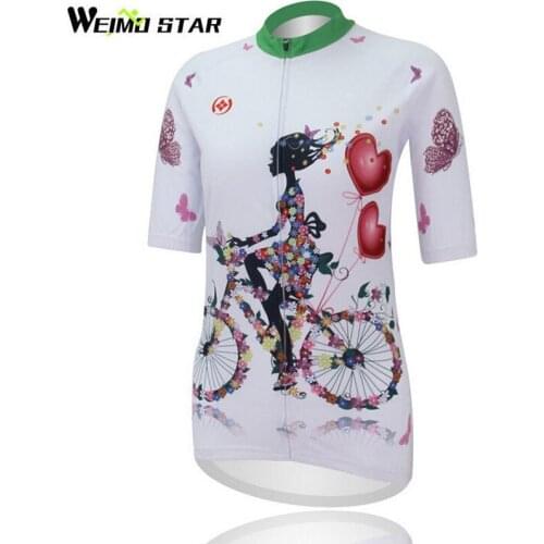Weimostar 2018 White Cycling Jersey Women Summer Road Cycling Clothing Racing mtb Bike Jersey Quick Dry Downhill Bicycle Shirt