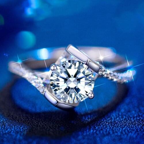 Real S925 Sterling Silver Womens Rings Unique Heart-shaped Luxury Engagement Wedding Elegant Party Trendy Cute Charm Jewelry