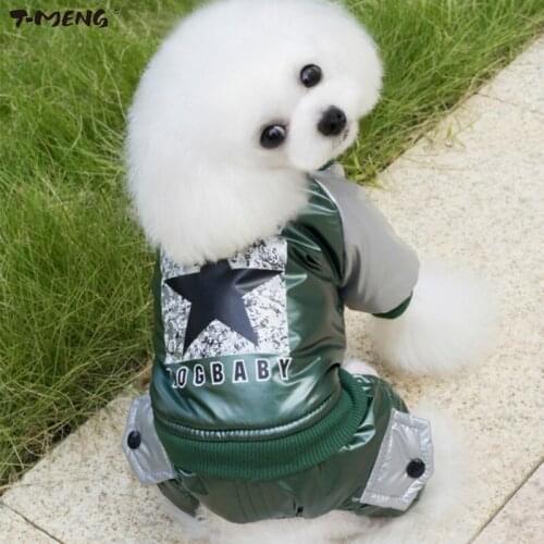 T-MENG Winter Pet Dog Clothes Stitching Quilted Coat For Small Dogs Waterproof Doggie Clothing Pets Coats Jackets For Chihuahua