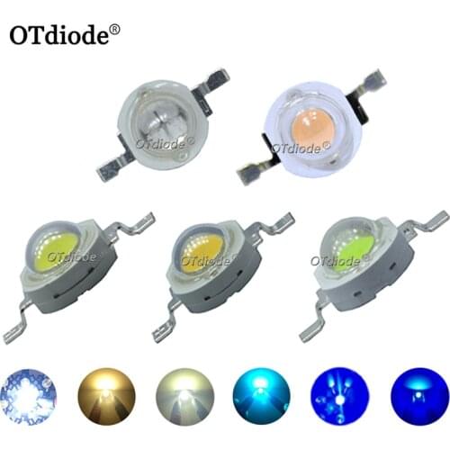 10pcs 1W 3W 5W High Power LED Chip Lamp Bulbs SMD COB Diodes Warm Cold White Red Green Blue Yellow 440 660nm Grow Light Beads