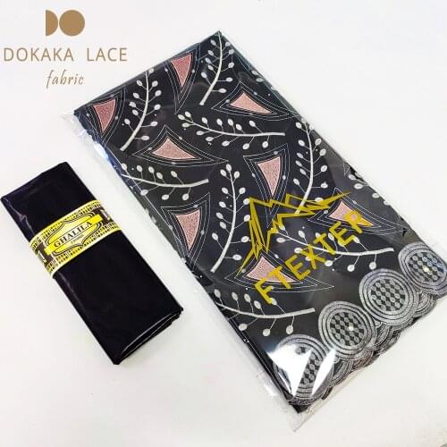 2.5+2.5 Yards 2021 New Arrive African Lace Fabric Dry Swiss Voile Lace In Switzerland With Bazin Riche For Wedding Dress