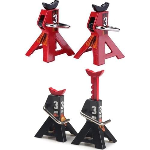 2PCS Metal 3 Ton Simulated Jack Height Adjustable Repair Bracket Scene Tool Lifting Jack for 1/10 TRX4 D90 CC01 RC Climbing Car