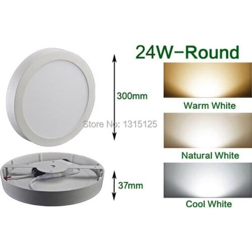 24W Bright Round LED Surface Mounted Ceiling Light SMD 2835 Panel Light For Home BedRoom kitchen Room illumination Free Shipping