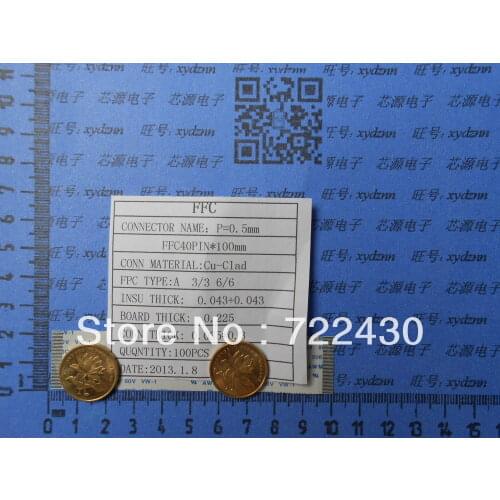 40PIN, FFC/TTL flat line, soft wire, spacing of 0.5MM, 100mm A, Flexible Flat Cable ROHS