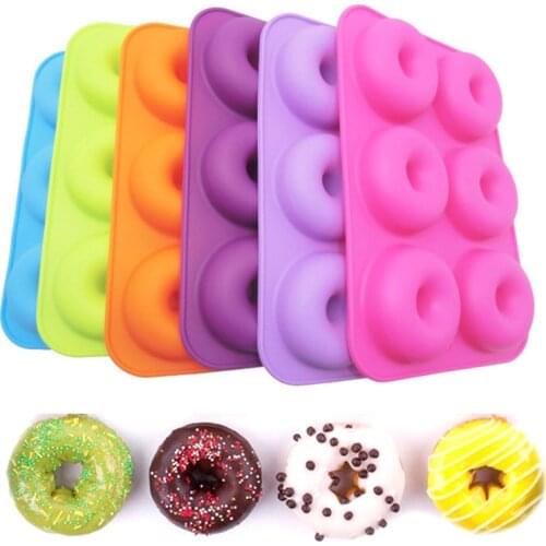 6-cavity Silicone Doughnut Baking Tray Non-stick Mold Making Tool Baking Non-stick Heat-resistant Reusable And Convenient
