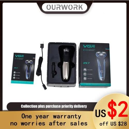 Electric Shaver Mens Razor Three-Head USB Quick Rinse Smart Anti Pinching Pop-Up Sideburn Knife