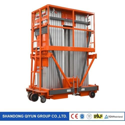 Qiyun CE ISO Four Mast Telescopic Lift Hydraulic Electric Aluminium Lift Platform