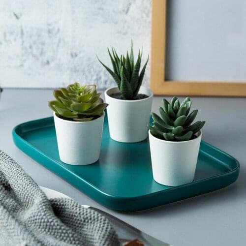 European Ceramic Jewelry Storage Tray Rectangle Food Fruit Breakfast Plate Dessert Dish Home Decoration Bathroom Makeup Trays