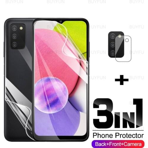 3in1 Hydrogel Film For Samsung A03s Front + Back Screen Protector Camera Film for samsung galaxy A 03s galaxi galax a03s 6.5inch