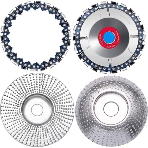 GTBL 4PCS Wood Carving Disc (4 Inch, 22 Teeth) Grinder Shaping Disc Wheel Sanding Angle Grinder for Wood Cutting