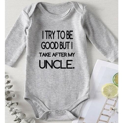 Printing Uncle Clothes for Baby Born Bodysuits Girls Infant Winter Jumpsuits Boys Summer Costume Cotton Undershirts for new born