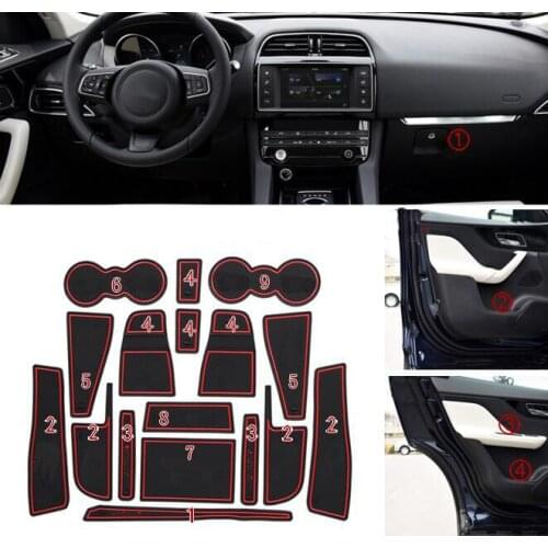 Car Door Groove Mat Gate Slot Cup Armrest Storage Pad Mat For Jaguar F-PACE
