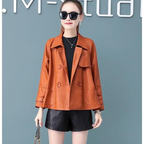 Large Size Leather Jacket Women Clothes 2021 New Women Leather Coat Short Slim Womens Jackets Spring Autumn Female Coats Black