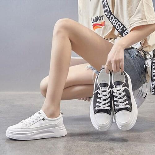 Women Fashion Sneakers Women Summer White Shoes Women Shoes Young Ladies Casual Shoes Female Sneakers Brand Thick Sole 3cm