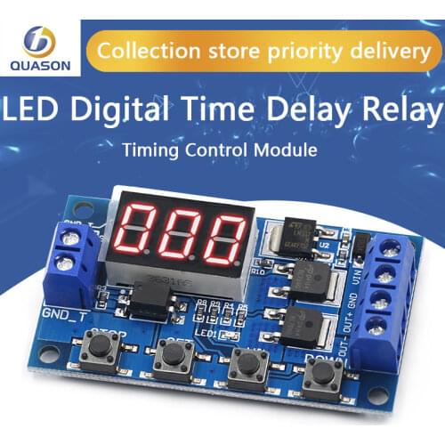 DC 12V 24V Dual MOS LED Digital Time Delay Relay Trigger Cycle Timer Delay Switch Circuit Board Timing Control Module DIY