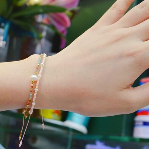 Cute Miyuki Bracelets For Women Pearl Bracelet Crystal Seed Beads Jewelry Multilayer Colors Charm Handmade Bracelet Gifts