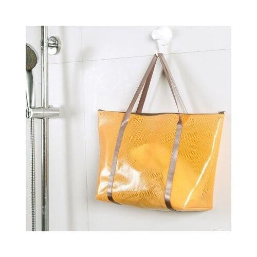 Fashion Waterproof coating large capacity Mesh Bag portable storage bag 45.5*13.3*27cm free shipping