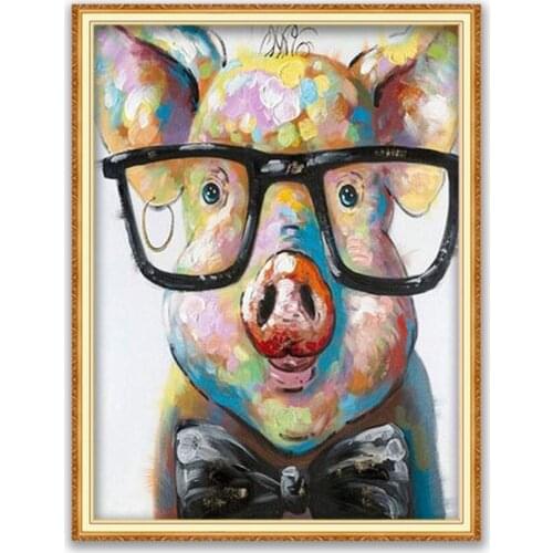 Animal Pig DIY Cross Stitch Embroidery 11CT Kits Craft Needlework Set Cotton Thread Printed Canvas Home Decoration Sale Hot Sell