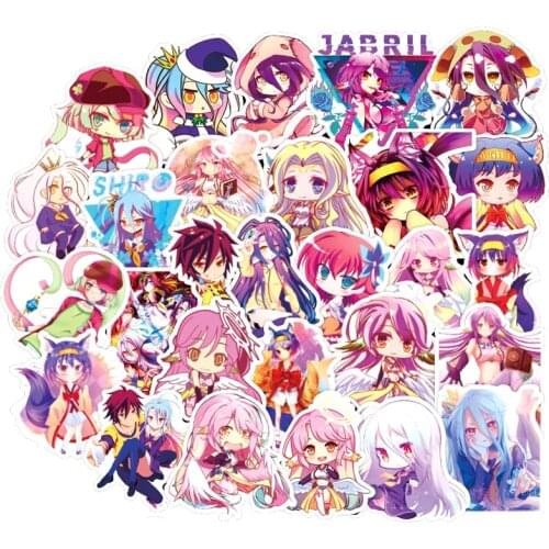 10/30/50pcs/pack Japanese anime NO GAME NO LIFE Stickers For Refrigerator Car Helmet DIY Gift Box Bicycle Guitar Notebook Skate
