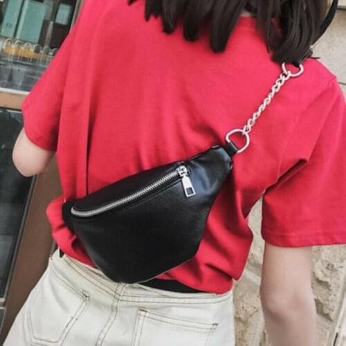 2020 New Arrival Solid Outdoor Wear Waist Bag Casual Fanny Pack PU Bag Belt Purse Small Purse Phone Key Pouch Hot Sale