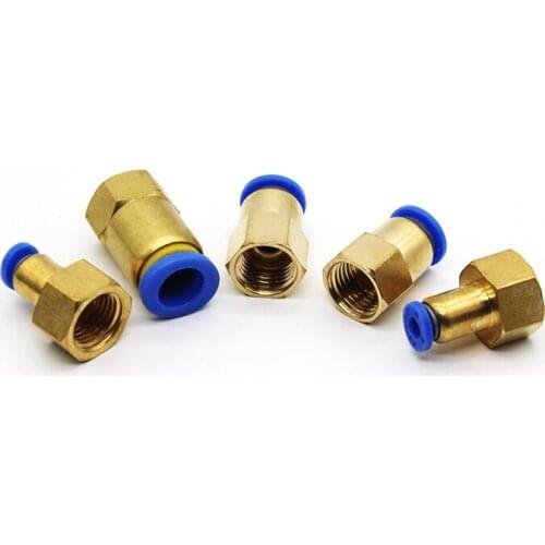 PCF-01 02 03 04 Hose Tube 4 6 8 10 12mm Pneumatic Connector 1/8'' 1/4'' 3/8'' 1/2''BSP Female Threaded Push In Fitting Adapter