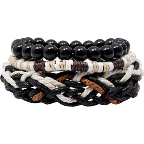 Hemp Rope Braided Retro Three-Piece Multi-Layer Bracelet Bracelet Jewelry