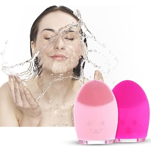 Rechargeable Electric Waterproof Silicone Facial Cleansing Device Face Cleaning Machine Comfortable Massage Brush Tools