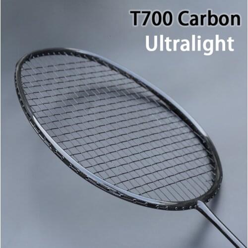Professional T700 Full Carbon Fiber Badminton Racket Strung Max 32LBS Ultralight Racquet Sports Rackets Bags Force Padel