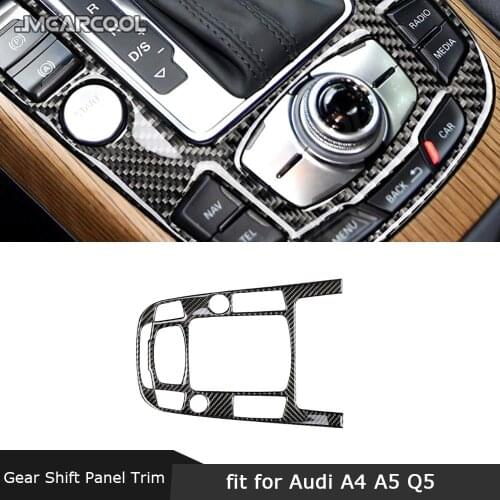 Carbon Fiber Gear Shift Central Console Panel Trim Frame Cover Sticker Decoration For Audi A4 A5 2009-2016 Q5 2010-2018