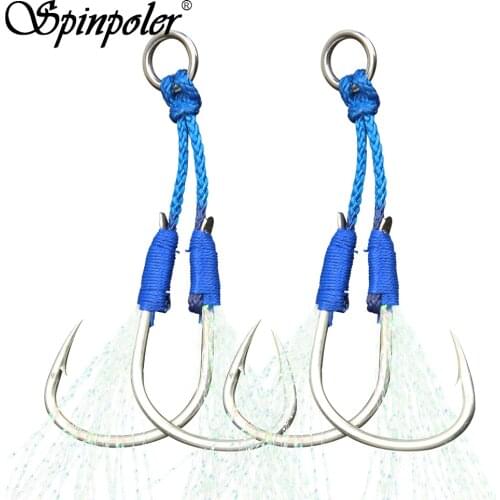 Spinpoler High Strength Slow Fast Jigging Fishing Hooks Saltwater Jigs Fishing Assist Hook Jigging Sharp Double Barbed Fish Hook